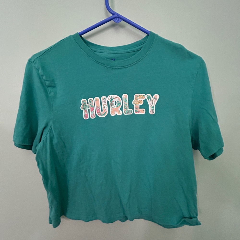 Hurley teal crop top